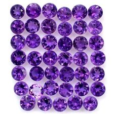 Usado, Lote Atacado 4mm AAA Faceta Redonda Natural Africana Ametista Pedra Preciosa Calibrada comprar usado  Enviando para Brazil
