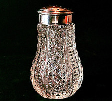 ANTIGO SUGAR SHAKER ABP com TOP BANHADO A PRATA, Cristal de Chumbo Cortado, 19 Furos comprar usado  Enviando para Brazil