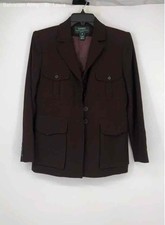 Jaqueta Blazer Lauren Ralph Lauren Feminina Borgonha Peito Único Tamanho 6P, usado comprar usado  Enviando para Brazil
