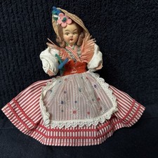 Boneca miniatura italiana vintage 5” boneca do meio do século pintada à mão máscara facial, usado comprar usado  Enviando para Brazil