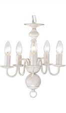 Usado, Candelabro branco pequeno lustres rústicos lustres de metal para fazenda 5 luzes  comprar usado Usado, Candelabro branco pequeno lustres rústicos lustres de metal para fazenda 5 luzes  comprar usado  Enviando para Brazil