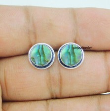 Brincos feitos à mão de prata esterlina 925 com pedra preciosa concha Abalone comprar usado  Enviando para Brazil