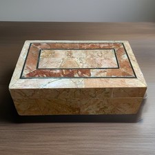 Caixa pós-moderna de mármore rosa tesselado e travertino vermelho por Maitland Smith comprar usado  Enviando para Brazil