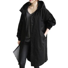 Trench coat feminino tamanho grande com capuz feminino ao ar livre vento capa de chuva floresta jaqueta, usado comprar usado  Enviando para Brazil