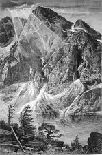 LES TATRAS (POLOGNE) : Le Mięguszowiecka et le lac Morskie Oko - Gravure du 19e na sprzedaż  Wysyłka do Poland