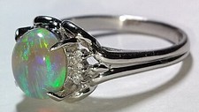 Anel de diamante opala natural de platina sólida 2,29 quilates 7,08 gramas -tamanho 9 pt900 *GIA comprar usado  Enviando para Brazil