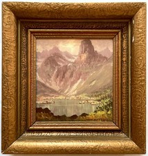Pintura Original FRANTISEK HOLDOSSY - LAGO DA MONTANHA COM PICOS - ÓLEO/MADEIRA comprar usado  Enviando para Brazil