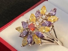 Cocktailring amethyst citrin gebraucht kaufen  Berlin