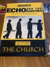 Pôster promocional da turnê Echo and The Bunnymen 1985 Songs To Learn & Sing com The Church comprar usado  Enviando para Brazil
