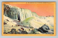 Usado, Cartão postal vintage Niagara Falls NY-Nova York neve congelada inverno American Falls comprar usado  Enviando para Brazil