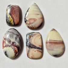 Lote de 5 peças 94 cts pedra preciosa cabochão jaspe porcelana natural, usado comprar usado  Enviando para Brazil