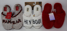 Chinelos femininos Emily Puff Scuff Sm 5-6 estrelas acima MAMA BEAR Hey Boo lote de 3 comprar usado  Enviando para Brazil
