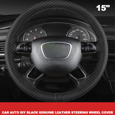 Capa de volante automática de carro couro genuíno para Ford preta 15" diâmetro, usado comprar usado  Enviando para Brazil