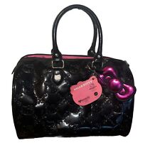 Bolsa tote Hello Kitty loungefly preta metálica vinil Sanrio nunca usada comprar usado  Enviando para Brazil