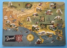 Postcard dorset map for sale  LIVERPOOL