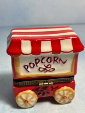 Caixa de bugigangas articulada de porcelana carrinho de pipoca Circus County Fair Boardwalk Festival, usado comprar usado  Enviando para Brazil