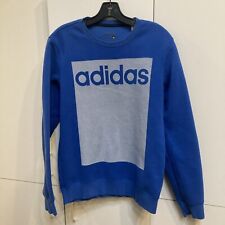 Usado, Moletom Adidas Sport Essentials gola redonda S pequeno azul branco importação europeia  comprar usado  Enviando para Brazil