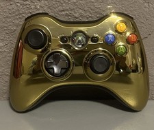 Controle sem fio Microsoft Xbox 360 cromado dourado testado comprar usado  Enviando para Brazil