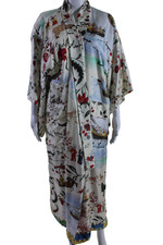 Conjunto de Calça Kimono Oscar de la Renta Feminina Seda Creme Floral Manga 3/4 Tamanho XS comprar usado  Enviando para Brazil