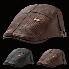 Chapéu Masculino Couro Macio PU Liso Hera Boina Newsboy Gatsby Golf Cabbie Cap Novo comprar usado  Enviando para Brazil
