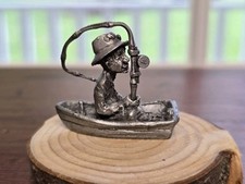 Pescador e sapo de estanho sólido - Minúsculo vintage "Bass Buster" 1987 colecionável comprar usado  Enviando para Brazil