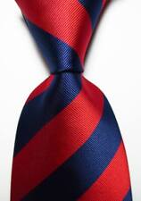Nova gravata masculina clássica listrada azul escuro vermelho tecido jacquard seda comprar usado  Enviando para Brazil