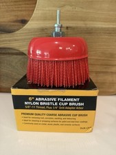 Escova de copo de cerdas de náilon filamento abrasivo 6", arranhão de lixa, rosca 5/8" 1/4" comprar usado  Enviando para Brazil