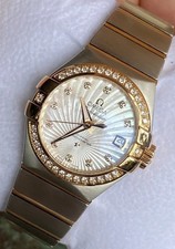 Usado, Relógio feminino Omega Constellation 27mm SS 18K ouro rosa automático 123.25.27.20.55.001 comprar usado  Enviando para Brazil