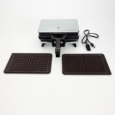 Parrilla sándwich pizzelle de hierro gofre Hudson de colección con platos y cable segunda mano  Embacar hacia Mexico