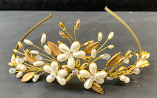 Gold floral tiara for sale  CROWTHORNE