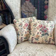 Sofá decorativo vintage anos 30 francês chintz floral com fio linho 14" travesseiros de arremesso comprar usado  Enviando para Brazil