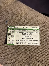 2003 backlash ticket for sale  Worcester
