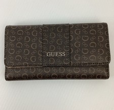 Carteira feminina Guess com três dobras marrom e bronzeada estampa de todo opover Guess parede tríplice feminina  comprar usado  Enviando para Brazil