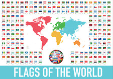 Flags map continents for sale  COLCHESTER