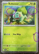 Triple Swirl - Bulbasaur 046 Cosmos Holo Promo – prawie idealny wariant Pokemon SV 151 na sprzedaż  Wysyłka do Poland