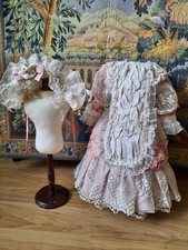 Vestido vintage 17" + sombrero para bisque antiguo muñeca francesa/alemana Jumeau Gaultier  segunda mano  Embacar hacia Mexico