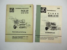 Claas LD 80 100 pickup prasa kolekcjonerska instrukcja obsługi plan smarowania 1962 na sprzedaż  Wysyłka do Poland