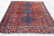 Tapete grande antigo usado feito à mão tradicional oriental de lã marrom vermelho 217x172cm comprar usado  Enviando para Brazil