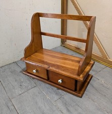 Usado, Prateleira de cozinha vintage rústica madeira country livro de receitas rack de especiarias 2 gavetas H49 comprar usado  Enviando para Brazil