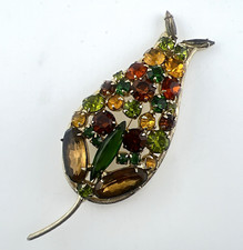 Broche Juliana Flor Tulipa Strass Pin D & E Delizza 4" Navette Floral Grande comprar usado  Enviando para Brazil
