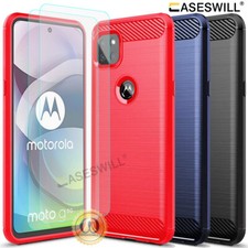 Capa TPU macia fibra de carbono fina + protetor de tela para Motorola One 5G UW Ace comprar usado  Enviando para Brazil