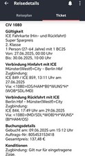 Bahnfahrkarte super sparpreis gebraucht kaufen  Münster