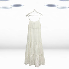 Ex Vestido Maxi Feminino Sem Mangas Tamanho Alto Broderie Angalasie Strap em Branco comprar usado  Enviando para Brazil