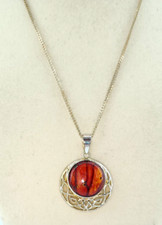 Colar pingente de urze celta assinado por Heathergems Cormag tom dourado pedra laranja comprar usado  Enviando para Brazil