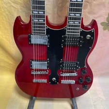 EUA Estoque Vermelho Pescoço Duplo SG Guitarra Elétrica Cromada Hardware 12+6s Frete Grátis, usado comprar usado  Enviando para Brazil