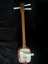 Mini instrumentos tradicionales japoneses japoneses de colección de 3 cuerdas SHAMISEN 15 pulgadas segunda mano  Embacar hacia Mexico
