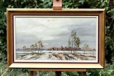 Krajobraz zimowy z widokiem na miasto, obraz olejny, sygnowany monogram, TOP!!!! na sprzedaż Krajobraz zimowy z widokiem na miasto, obraz olejny, sygnowany monogram, TOP!!!! na sprzedaż  PL
