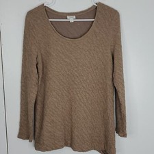 Blusa J Jill Feminina M Decote Redondo Gaze Texturizada Detalhe Enrugado Bainha Marrom Enrolada comprar usado  Enviando para Brazil