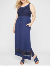 Usado, Vestido maxi bolsos crochê veneziano plus size Catherines 5X 34/36 comprar usado  Enviando para Brazil