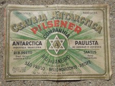 Etiqueta de garrafa de cerveja Cerveja Antártica Pilsener muito antiga Rio de Janeiro - década de 1940? comprar usado  Enviando para Brazil
